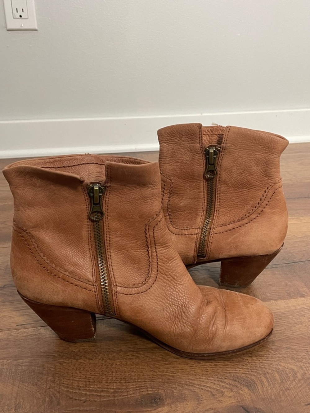Sam Edelman Louie Tan Leather Fringe Ankle Boots Size 11 M - Picture 5 of 13